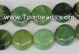 CAU38 15.5 inches 14mm flat round australia chrysoprase beads wholesale