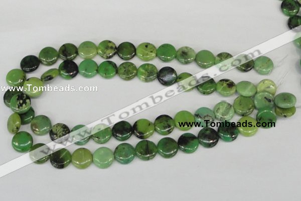 CAU38 15.5 inches 14mm flat round australia chrysoprase beads wholesale