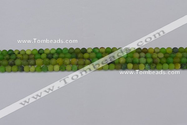 CAU410 15.5 inches 4mm round matte Australia chrysoprase beads