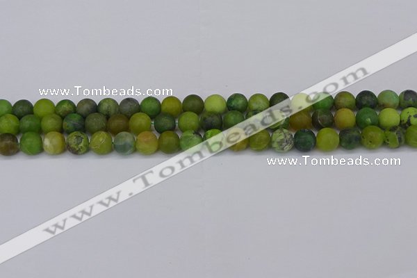 CAU412 15.5 inches 8mm round matte Australia chrysoprase beads