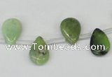 CAU42 10*14mm top-drilled flat teardrop australia chrysoprase beads