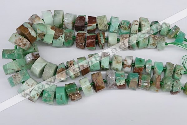 CAU430 10*15mm - 12*25mm faceted tyre Australia chrysoprase beads