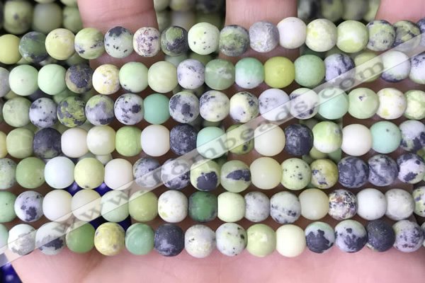 CAU478 15.5 inches 6mm round matte Australia chrysoprase beads