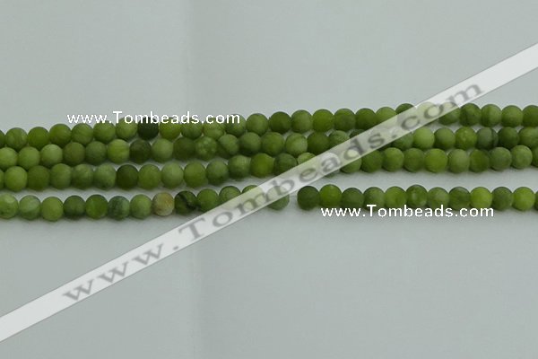 CAU510 15.5 inches 4mm round matte Chinese chrysoprase beads