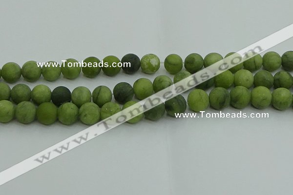 CAU513 15.5 inches 10mm round matte Chinese chrysoprase beads