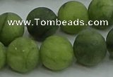 CAU514 15.5 inches 12mm round matte Chinese chrysoprase beads