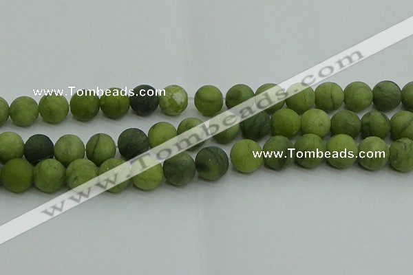 CAU514 15.5 inches 12mm round matte Chinese chrysoprase beads