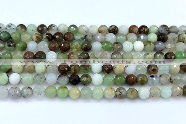 CAU560 15 inches 6mm faceted round Australia chrysoprase beads