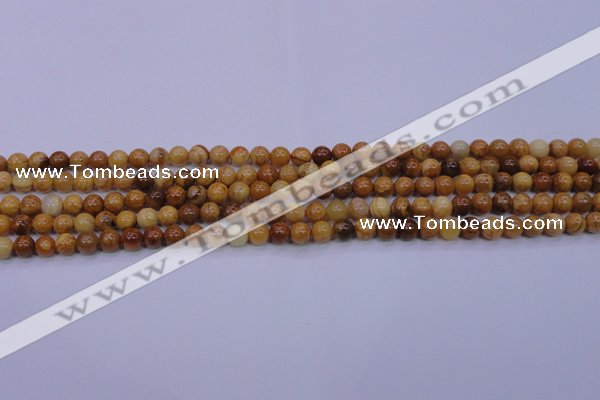 CAY01 15.5 inches 4mm round African yellow jasper beads wholesale