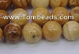 CAY06 15.5 inches 14mm round African yellow jasper beads wholesale