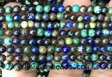 CAZ20 15 inches 4mm round azurite gemstone beads