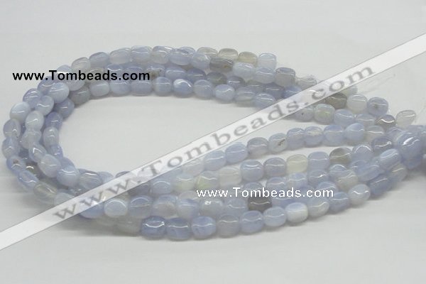 CBC05 15.5 inches 7*10mm nugget blue chalcedony beads wholesale