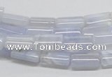 CBC07 15.5 inches 8*12mm rectangle blue chalcedony beads wholesale