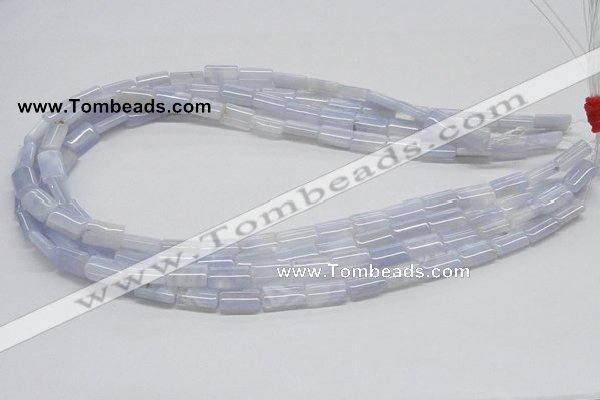 CBC07 15.5 inches 8*12mm rectangle blue chalcedony beads wholesale