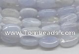 CBC08 15.5 inches 8*12mm oval blue chalcedony beads wholesale