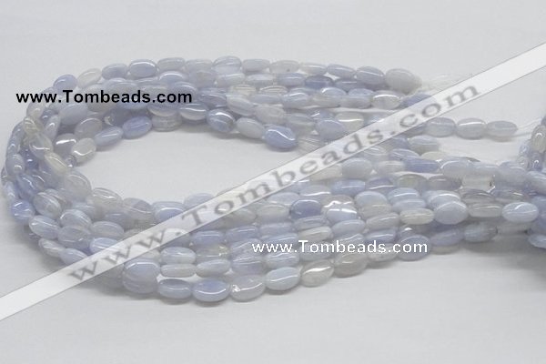 CBC08 15.5 inches 8*12mm oval blue chalcedony beads wholesale