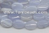 CBC09 15.5 inches 10*14mm oval blue chalcedony beads wholesale