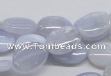 CBC10 15.5 inches 13*18mm oval blue chalcedony beads wholesale