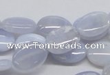 CBC10 15.5 inches 13*18mm oval blue chalcedony beads wholesale