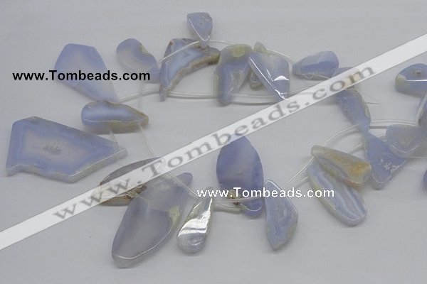 CBC15 15.5 inches freeform blue chalcedony beads wholesale