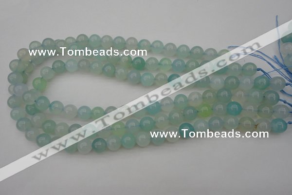 CBC203 15.5 inches 10mm round ocean blue chalcedony beads