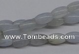 CBC23 15.5 inches 4*7mm rice blue chalcedony beads wholesale