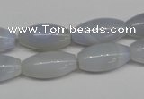 CBC25 15.5 inches 10*20mm rice blue chalcedony beads wholesale