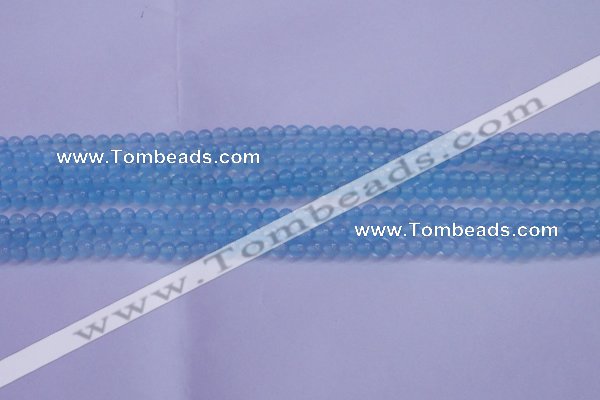 CBC250 15.5 inches 4mm A grade round ocean blue chalcedony beads