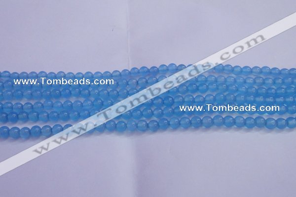 CBC261 15.5 inches 6mm AA grade round ocean blue chalcedony beads