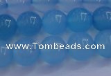 CBC264 15.5 inches 12mm AA grade round ocean blue chalcedony beads