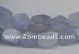 CBC28 15.5 inches 8*12mm – 10*14mm nuggets blue chalcedony beads