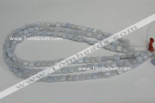 CBC36 15.5 inches 8*8mm square blue chalcedony beads wholesale