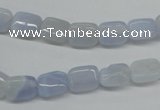 CBC38 15.5 inches 8*10mm rectangle blue chalcedony beads wholesale