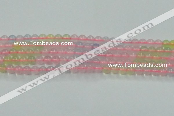 CBC420 15.5 inches 4mm round mixed chalcedony beads wholesale