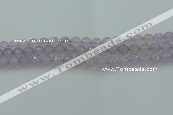 CBC437 15.5 inches 10mm faceted round purple chalcedony beads