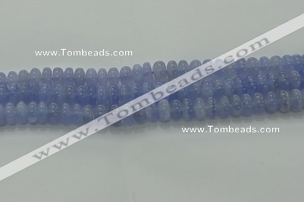 CBC443 15.5 inches 7*12mm rondelle blue chalcedony beads