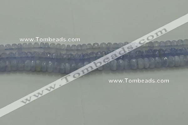 CBC446 15.5 inches 5*8mm faceted rondelle blue chalcedony beads
