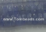 CBC447 15.5 inches 6*10mm faceted rondelle blue chalcedony beads