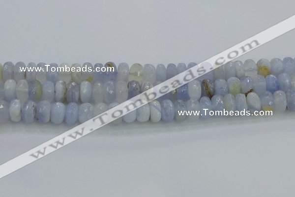 CBC466 15.5 inches 6*10mm faceted rondelle blue chalcedony beads