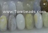 CBC468 15.5 inches 8*14mm faceted rondelle blue chalcedony beads