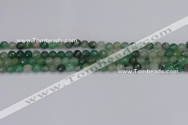 CBC700 15.5 inches 4mm faceted round African green chalcedony beads