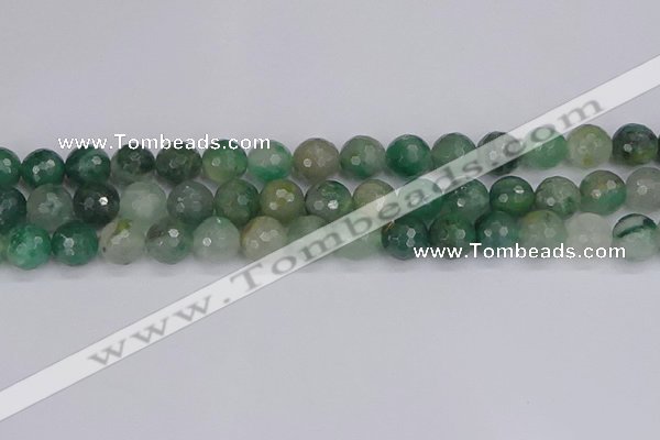 CBC702 15.5 inches 8mm faceted round African green chalcedony beads