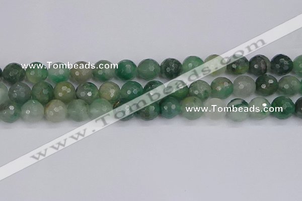 CBC703 15.5 inches 10mm faceted round African green chalcedony beads