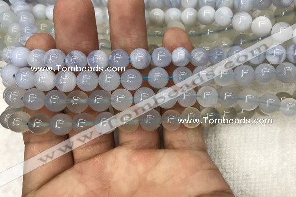 CBC712 15.5 inches 8mm round blue chalcedony beads wholesale