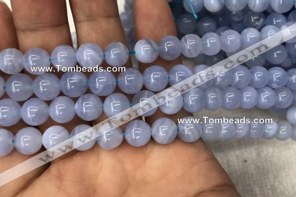 CBC720 15.5 inches 8mm round blue chalcedony gemstone beads