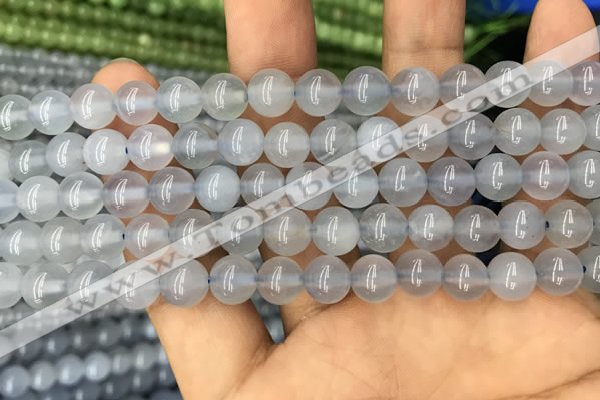 CBC732 15.5 inches 8mm round blue chalcedony beads wholesale