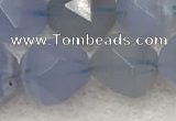 CBC743 15.5 inches 12mm faceted nuggets blue chalcedony beads