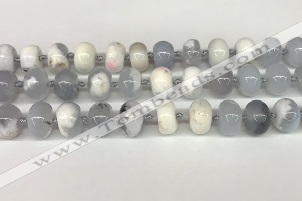 CBC780 15.5 inches 10*14mm rondelle blue chalcedony beads