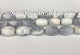 CBC781 15.5 inches 18*25mm rice blue chalcedony beads