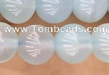 CBC810 15.5 inches 8mm round blue chalcedony gemstone beads